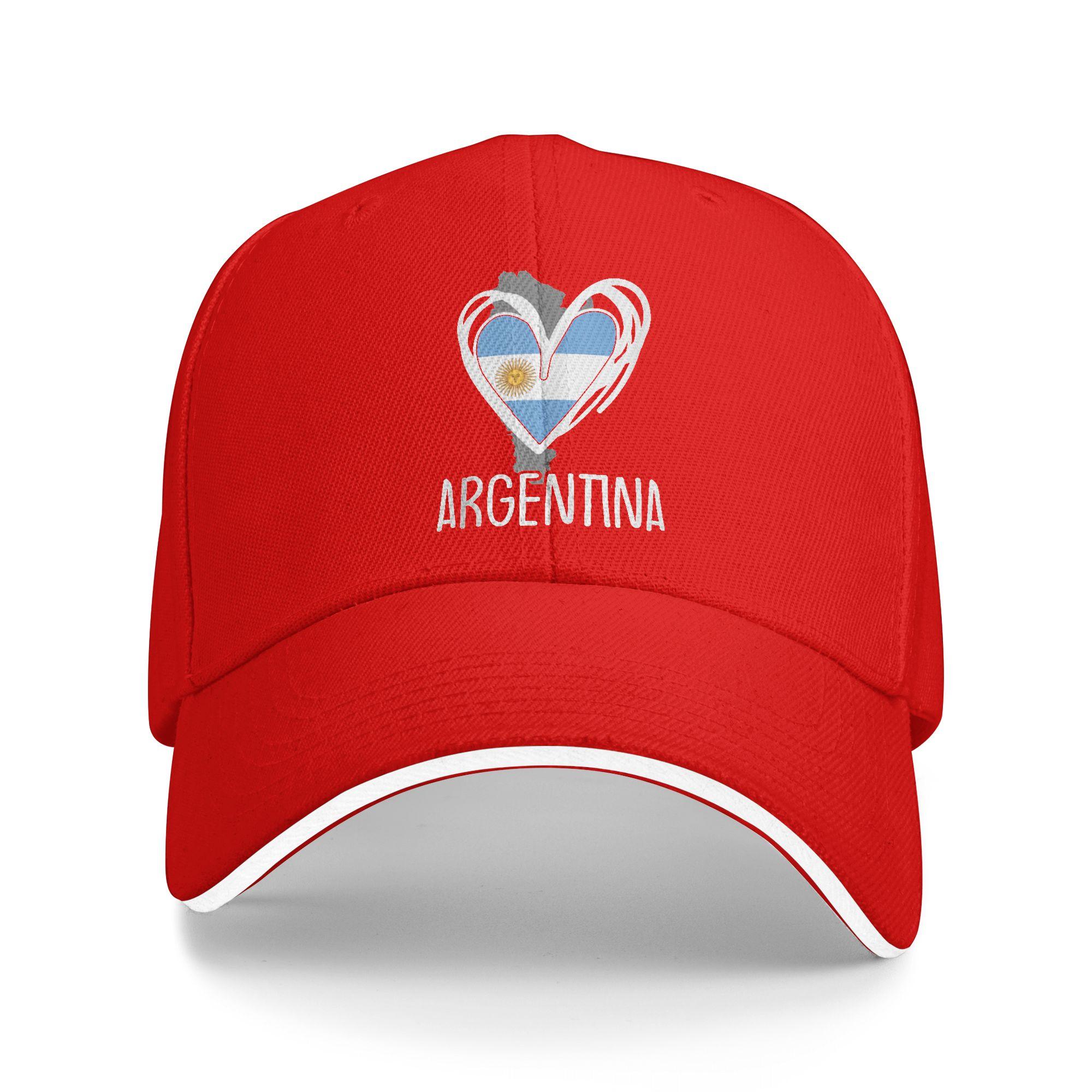 Patriotic Argentina Heart Argentinian Map Flag Sun Baseball Cap Summer Street Style Trucker Hat For Unisex Kpop Rock Snapback Cap One Size