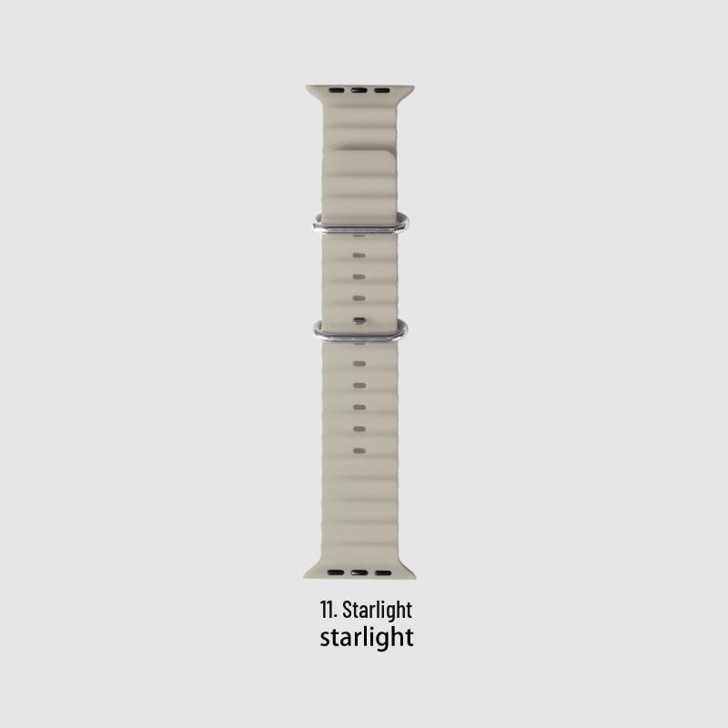 Apple iWatch Compatible Dual-Color Silicone Sport Strap with Double Buckle