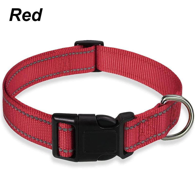 

Dog Collar Reflective Strap With Safety Nylon Pet Collar Adjustable Pet Traction Rope Suitable For Small And Medium-Sized Pets S