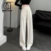 Trousers wide-leg pants women's spring and summer elastic waist new high waist drape straight pants casual ice silk suit pants