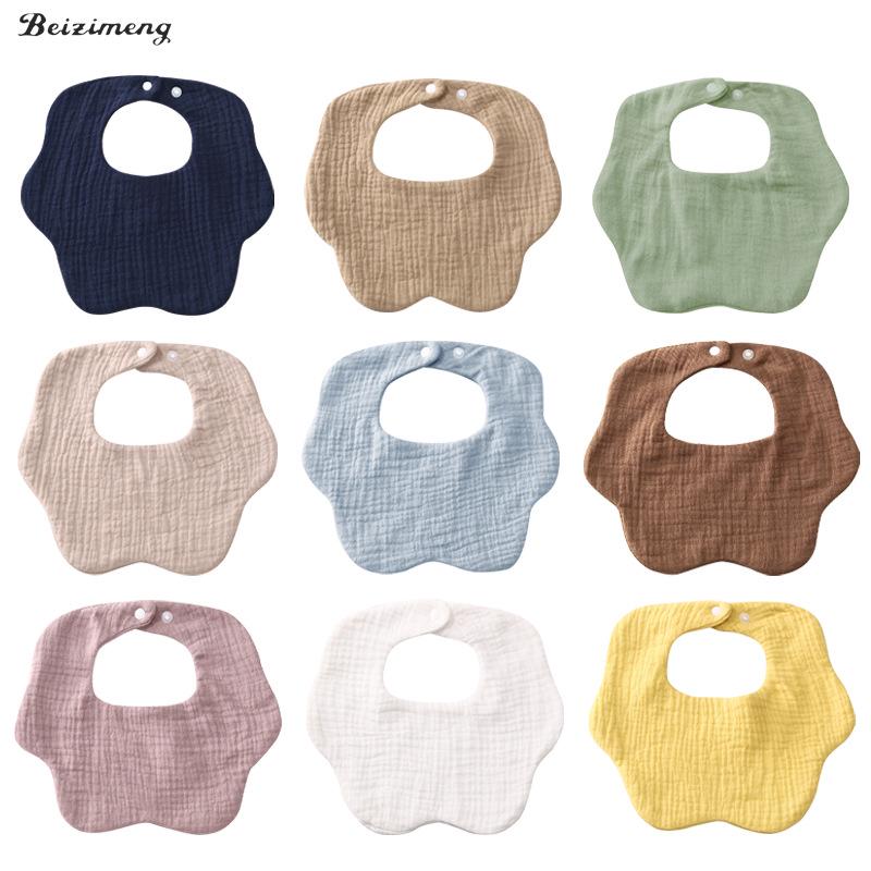 Japanese Style Waterproof Baby Bib - Cartoon Design, Pure Cotton, Ideal for Newborns