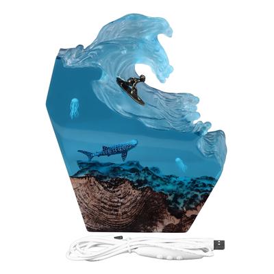 Desktop Sea Wave Dekoration Zarte Harzlampe Nachtlicht für Schlafzimmer Büro Geburtstag Jahrestag