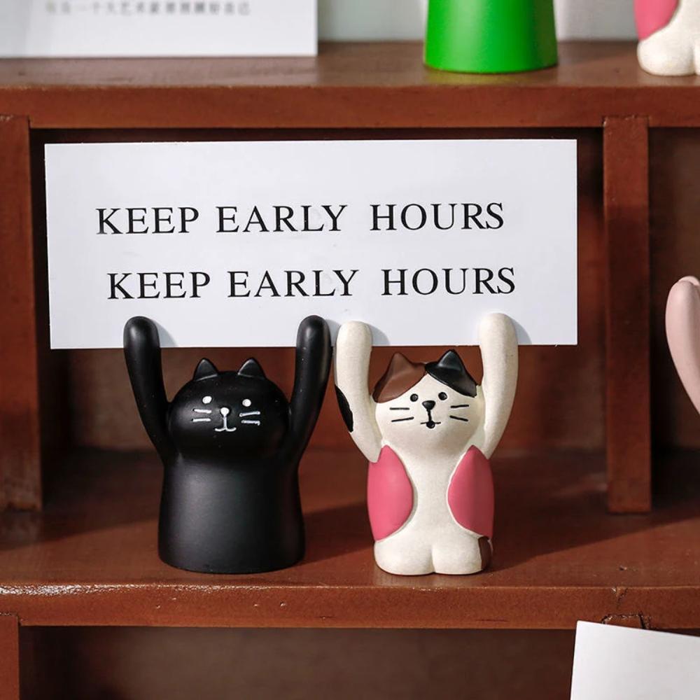 Mini Creative Cartoon Card Holder Resin Display Stand Portable Cute Photocards Holder