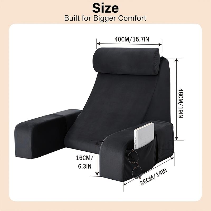 

Home Quality Reading Cushion Pillow Beds Chairs Sofas Back Support Cushion Pillow Watching TV and Playing Games Reading Backrest 35.6x39.8x48cm чёрный