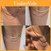 Premium Double Layered Snake Bone Chain Necklace For Women With Geometric Design In Elegant Gold Color
