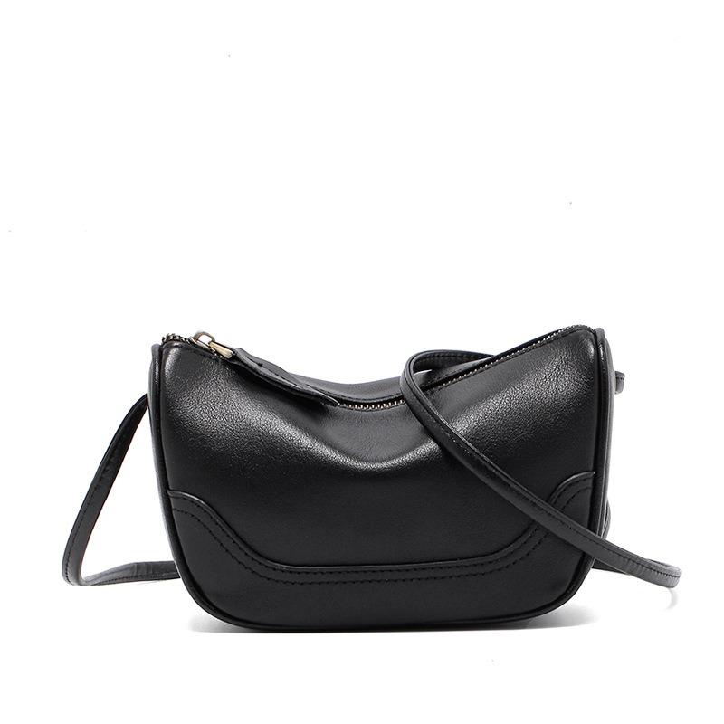 Leather Women's Bag Mobile Phone Bag New Simple and Versatile Messenger Bag Women's Niche Fashion Shoulder Bag Shell Bag Women