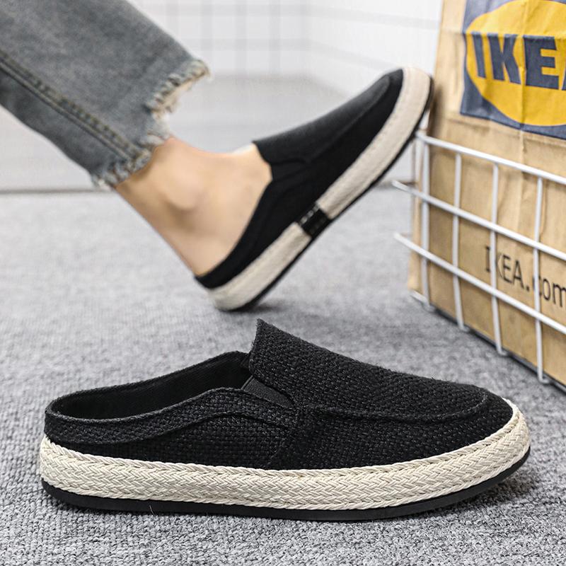 men casual shoes slip on shoes lightweight loafers men sandals breathable half slippers canvas shoes Zapatos Hombre