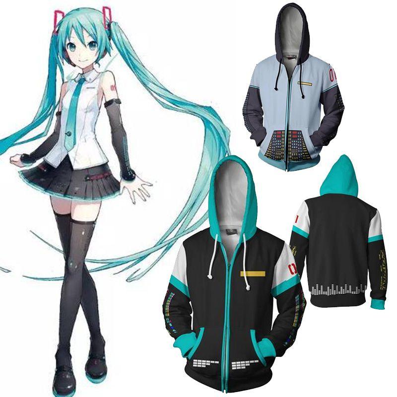 Cozy Anime Hatsune Miku Vocaloid Hoodie With Vibrant 3d Graphic Design For Comfort