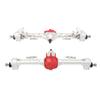 RC Car Front Rear Portal Axle Silver Red Aluminum Alloy High Load Bearings Front Rear Portal Axle Assembly for SCX10 II 1/10 RC Car