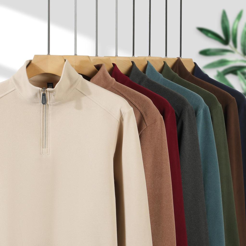 Men’s Thickened Half-Zip Stand-Up Collar Hoodie - Autumn/Winter Sport Casual Top