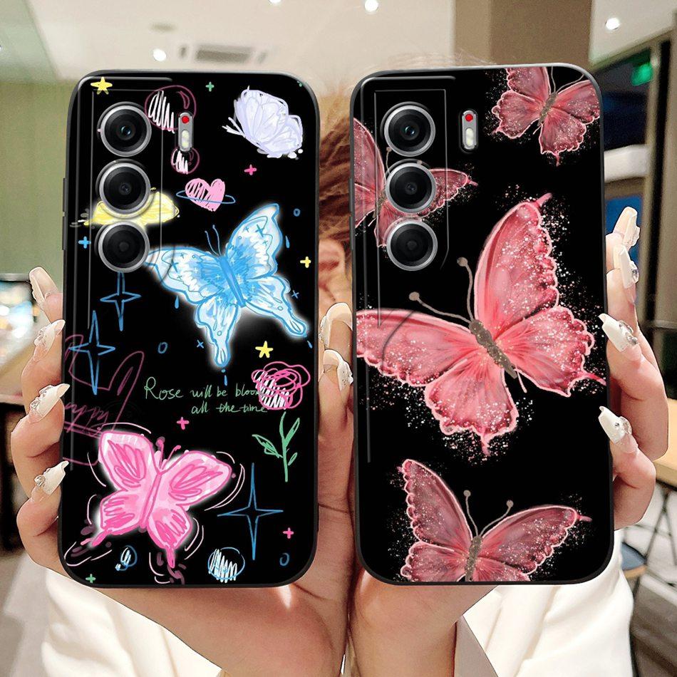 For Tecno Camon 40 Pro 4G Camon40 CM5 CM6 Elegant Butterfly Floral Phone Case For Camon 40 40Pro 4G Soft Silicone Cases Bumpers
