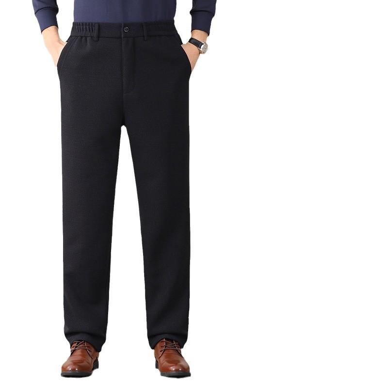Men's Winter Warm Fleece Pants for Middle-aged and Elderly