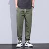Spring Summer Style Elastic Waist Casual Pants for Men Stretch Straight Drawstring Harem Jogging Long Pants Male