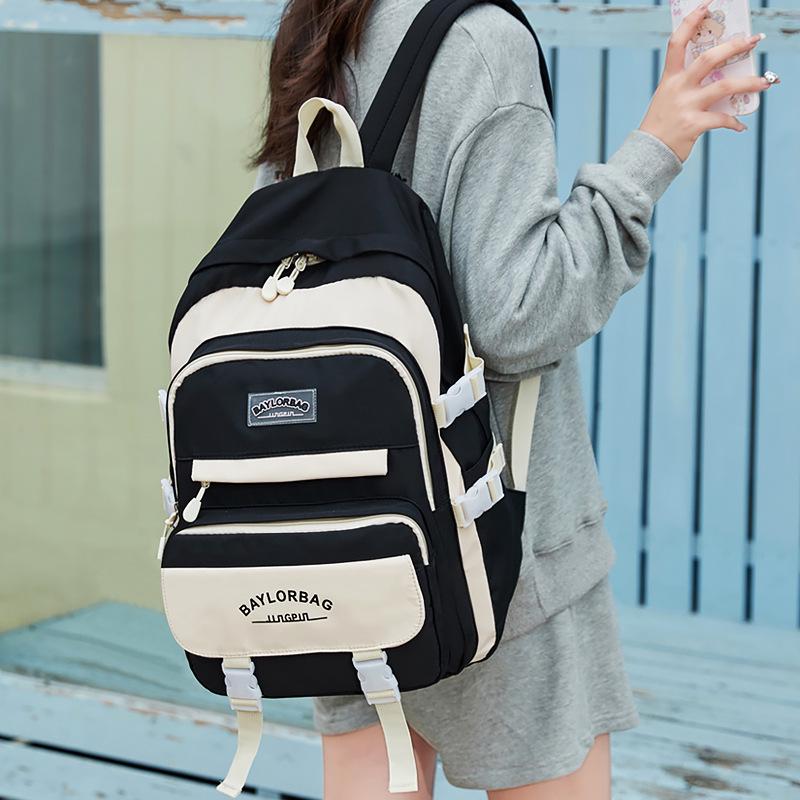 2024 Large Capacity Casual College Style Backpack for Girls - Fashionable Travel and School Bag for Junior High Students