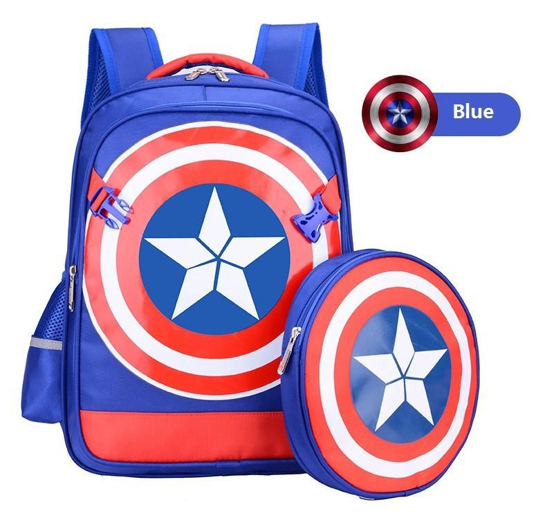 Captain Childrens America Backpack Shoulder Padding Multiple Compartment Storage