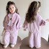 Meng Tang Tang Mädchen Frühlings-Kapuzenpullover-Set: 2026 Neues zweiteiliges Outfit im koreanischen Stil