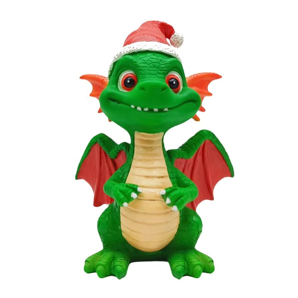 3D Christmas Dragon Sculpture Cool Dragon Garden Statue Christmas Dragon Doll Toy  Desk