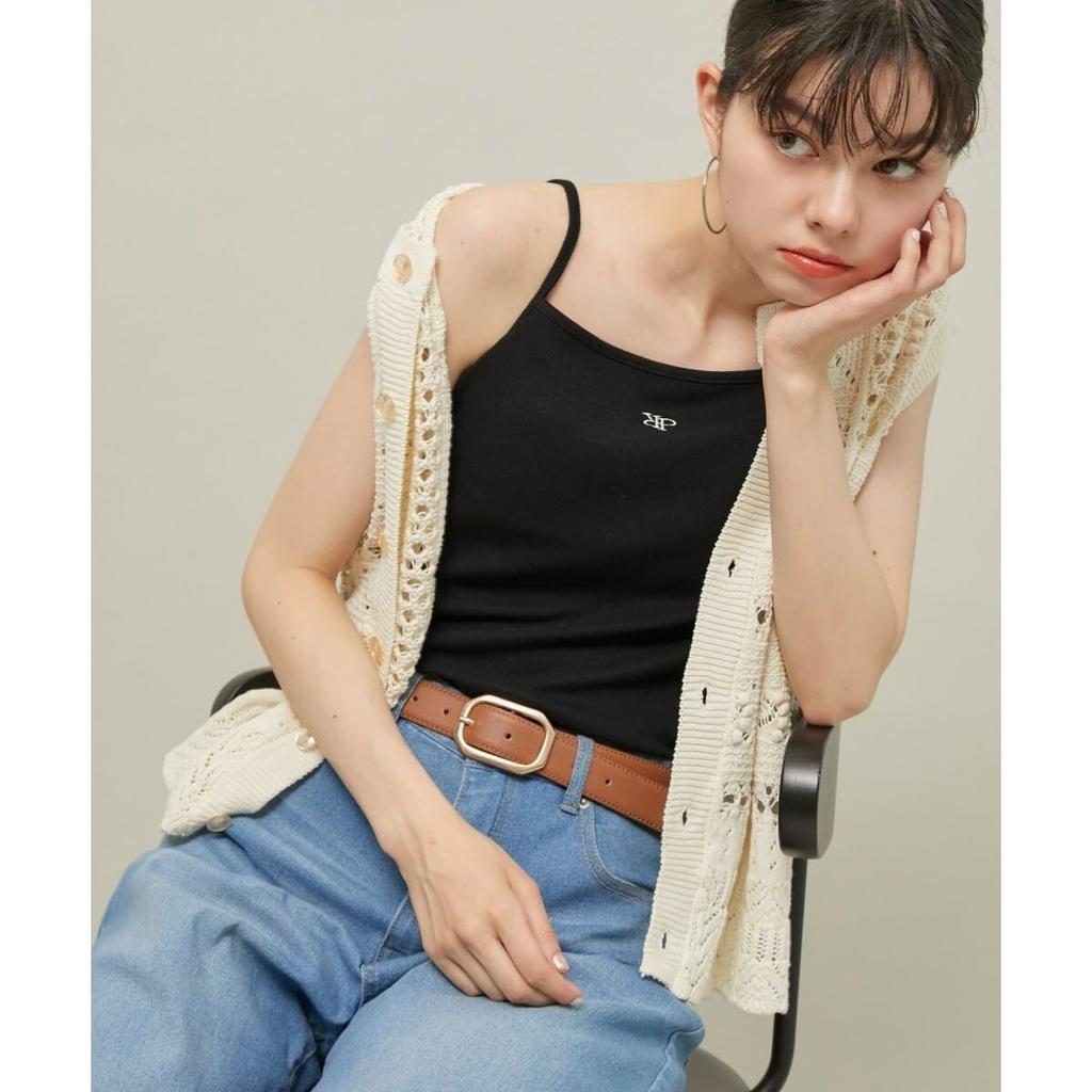 ROPE PICNIC Camisole with Embroidered Logo and Women's Cups, Off-White (16)