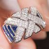 2026 New European and American Design Ring Women's Heavy Industry Shining Cross Design Fashion Personality Niche Zircon