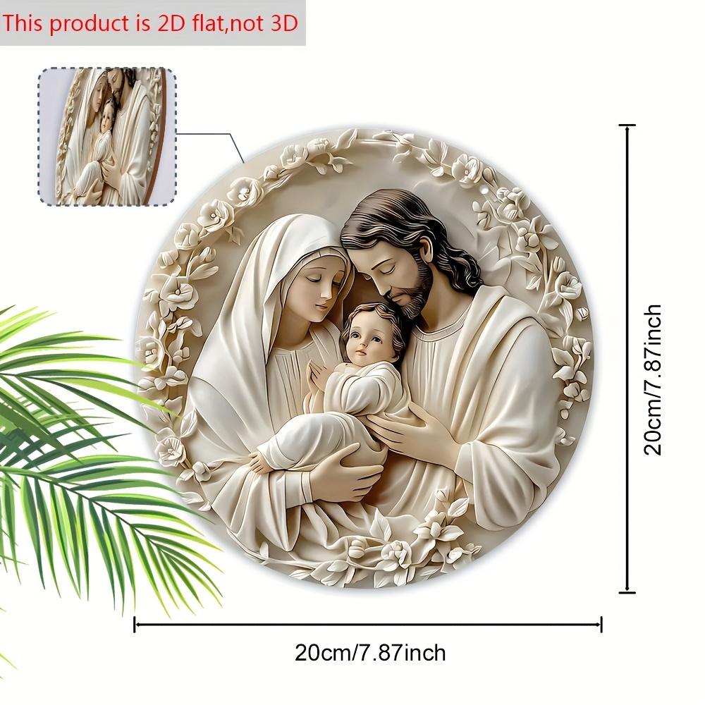 

1 шт. 2D круглый деревянный логотип «Рождество», 8x 8 дюймов, дизайн венка, рождественское украшение для входной двери и гостиной, дальний