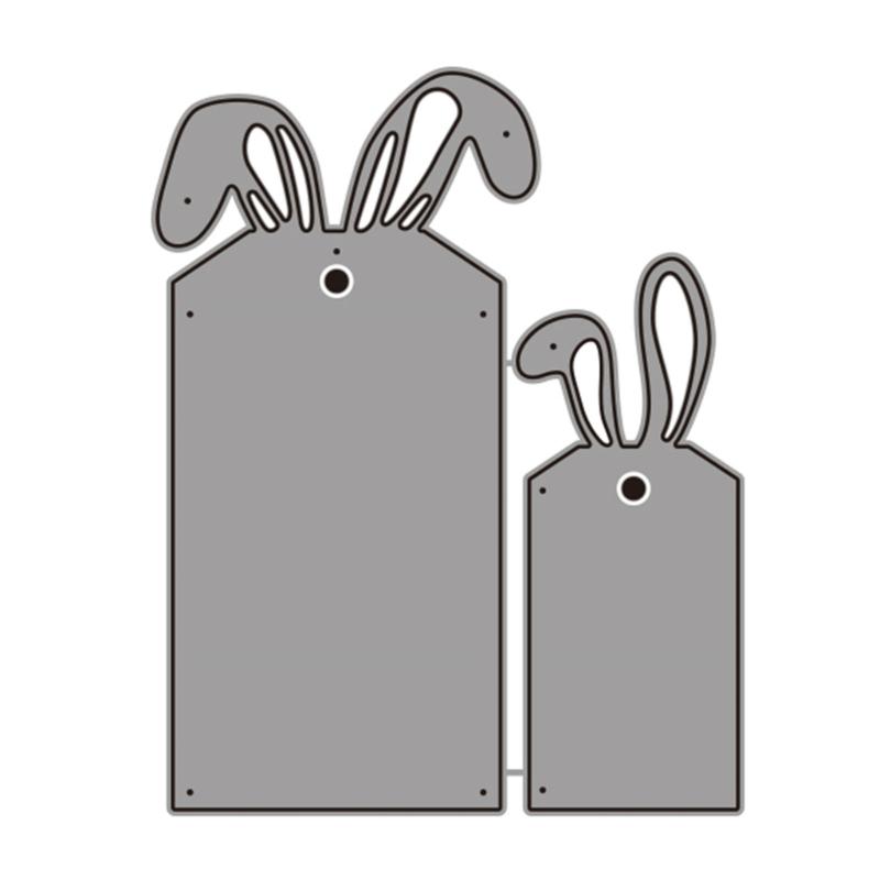 Easters Rabbits Label Cutting Dies Embossing Stencils Cuts Stencils Metal Die Cuts for Scrapbooking Card Decoration