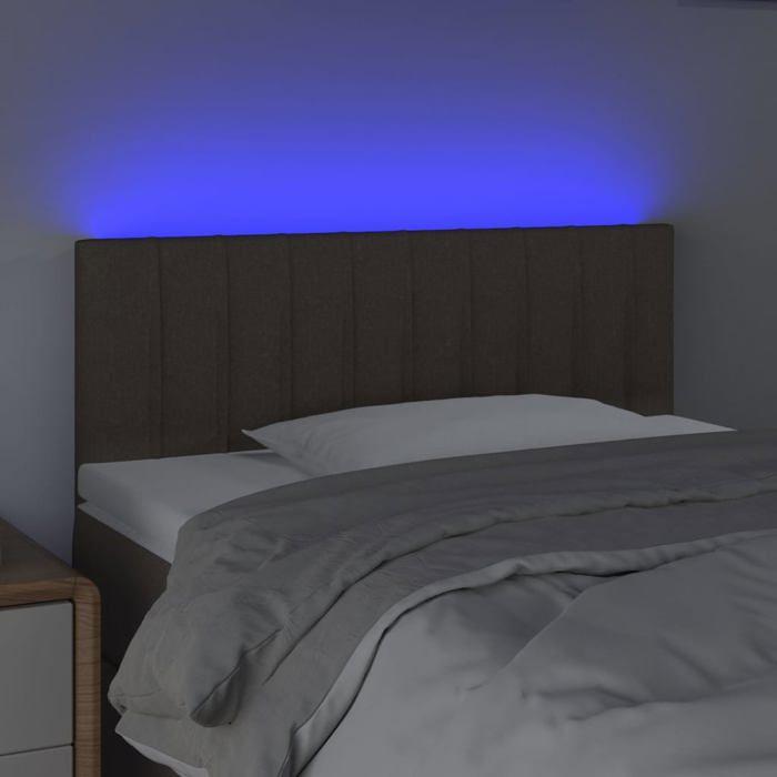 VidaXL Tête de Lit à LED Meuble de Chambre à Coucher Accessoire de Lit Simple Tête de Cadre de Lit Intérieur Taupe 3121844