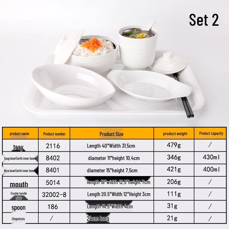 Melamine Divided Fast Food Tray Set