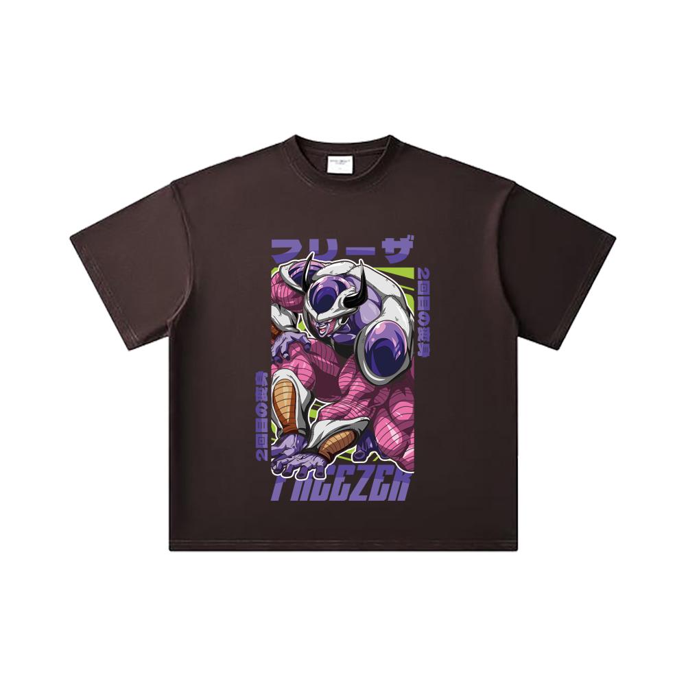 260 GSM Double Yarn 32 Count 100% Cotton Dragon Ball V72 King Cold Print Unisex Heavy Cotton T Shirt
