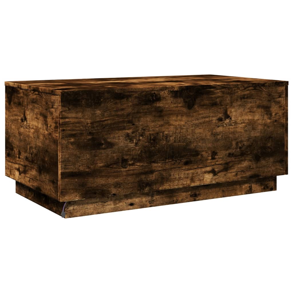  Masuta de cafea LED, stejar afumat, 90x50x40 cm