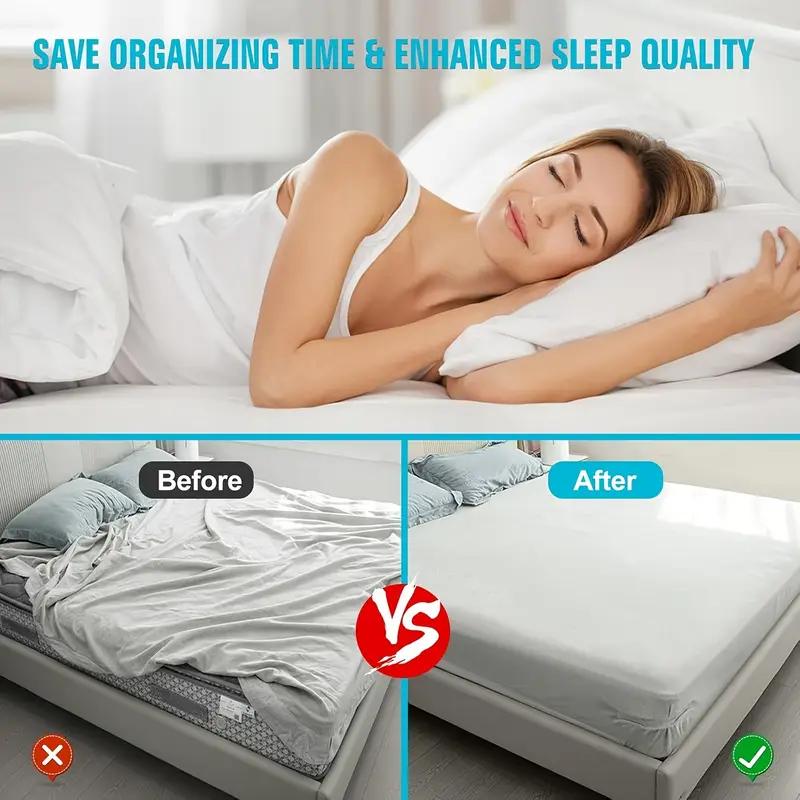 Invisible Non-Slip Plastic Bed Sheet Holders - 4 Pieces for Secure Fitted Covers and Quilts