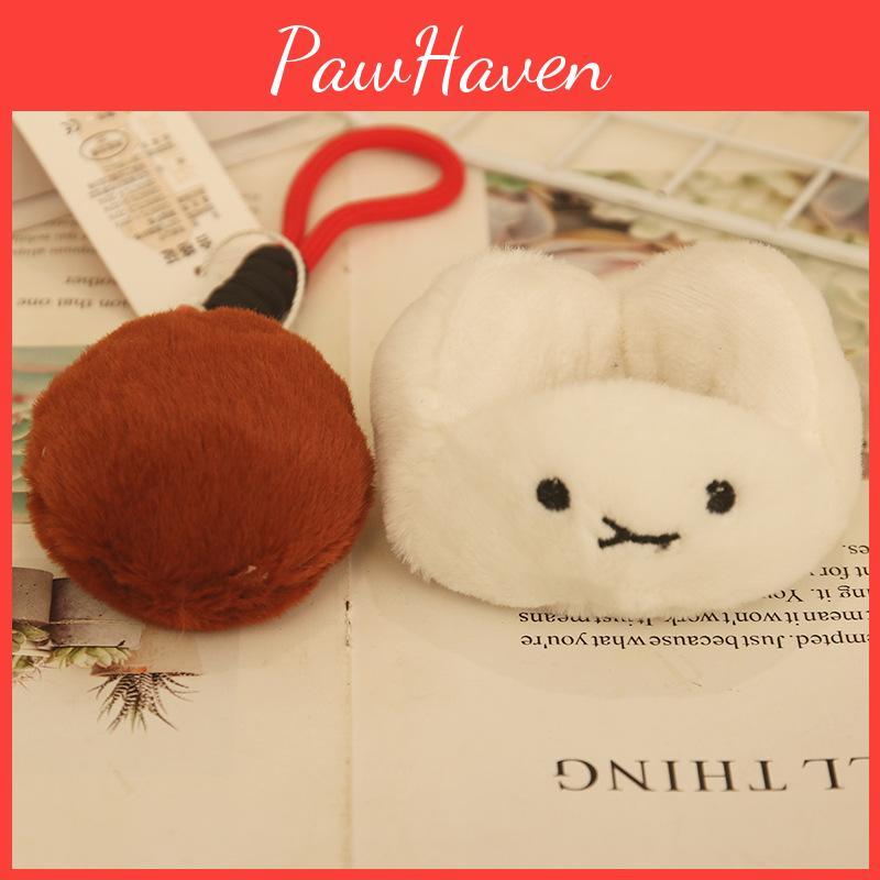 Inspired Cha Cartoon Siu Bao Plush Toy Keychain Pendant Backpack Accessories