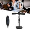 Mobile Phone 2Pcs Clips Stand with 6in LED Ring Light Fill Light Bracket for Live Stream