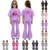 Kids Loose Fit Short Sleeve T Shirt and Flared Pants Set Casual Two Piece Outfit Soft Fabric Comfortable Fit for Daily Wear