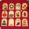 Retro Cute Christmas Kraft Gift Tags - Small Hang Tags for Gift Boxes