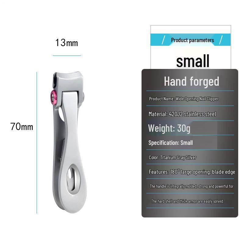 Large Opening Stainless Steel Anti-Splash Nail Clippers for Thick, Hard Nails & Onychomycosis Repair