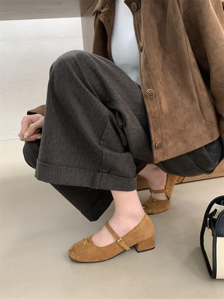 French Evening Breeze Temperament Light Mouth Single Shoes Women's Middle Heel 2025 Spring and Autumn New Gentle Fairy Commuting Thick Heel Mary Jane