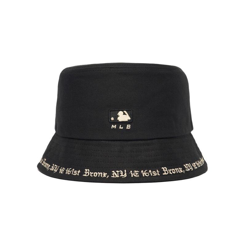 MLB Cotton Bucket Hats Unisex Black Fashion 3AHTHG01NK0002