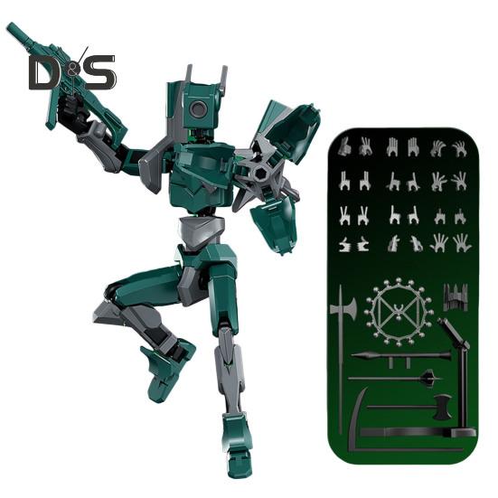 

Робот Фигурка с Аксессуарами Подвижные Суставы Модель Робота Игрушка Шарнирная Фигурка Манекен Украшение для Дома и Офиса Орнамент B зелёный