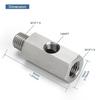 Oil Pressure Sensor Tee Adapter, Female to Male with Side 1/8-NPT Gauge Port