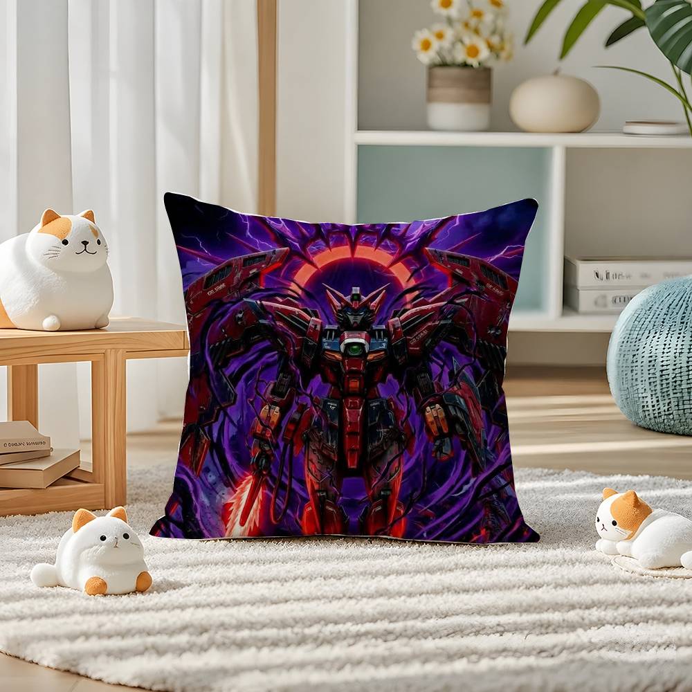 Mobile Suit Gundam Gundam F Anime Plush Pillow Cover Soft Short Plush Cushion Cover For Sofa Bedroom Home Decor Gift