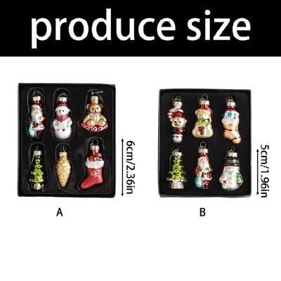 1 Box Glass Painted Christmas Ornaments Festival Home Party Supplies For Holiday Tree Decorations