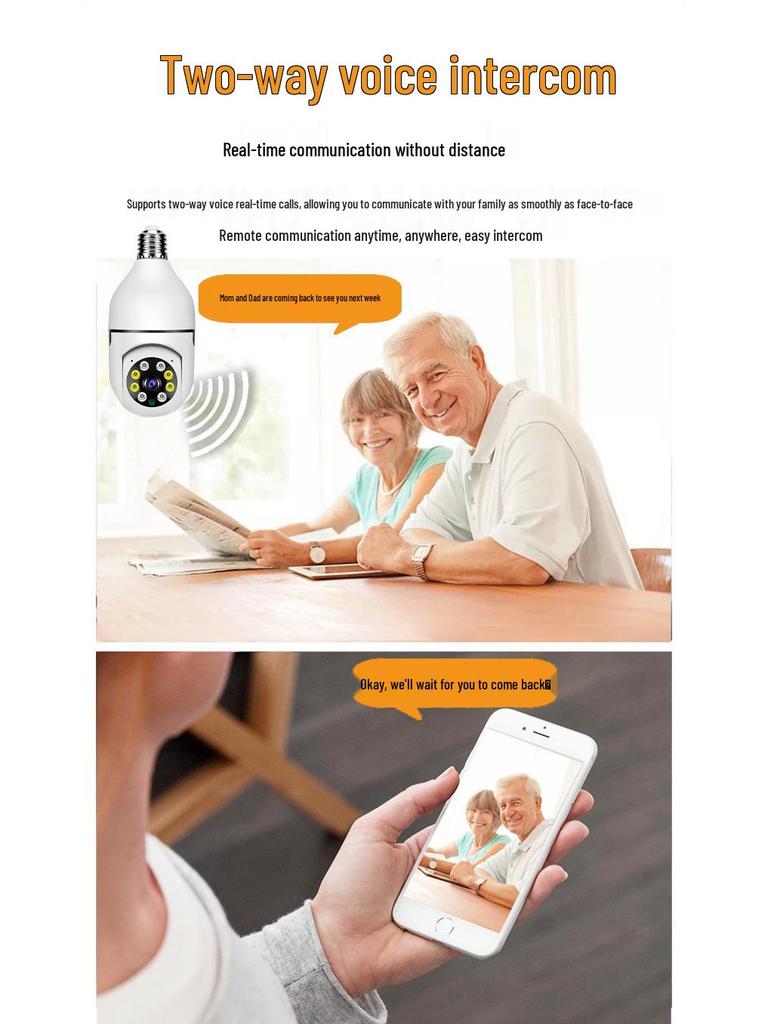 Little Eagle OKAM WiFi Panoramic Surveillance Camera with Mobile Tracking and Alarm Light Bulb