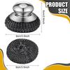 Stainless Steel Pot Brush with Handle And Robust Metal Ball Dishwashing Cleaner Metal Purifier for Kitchen - 1-10 Pieces