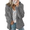 Warme Damen Sherpa Jacke mit Kapuze Fleece Mantel Freizeit Einfarbig Plüsch Reißverschluss Winddicht Herbst Winter Strickjacke