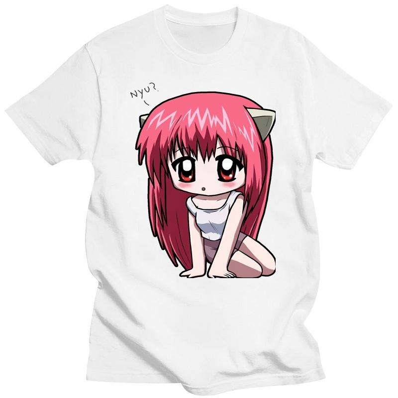 Summer T Shirt For Unisex Humor Tshirt Elfen Lied Tshirt Summer Short Sleeve Teenages Elfen Lied Logo Top Tees Shirt Unisex Tshirt