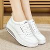 Sneakers con Zeppa in Pelle Bianca con Aumento di Altezza da Donna Mocassini Casual con Suola Spessa Scarpe da Ragazza