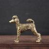 1pcs Solid Brass Poodle Dog Small Brass Crafts Ornament Brass Teddy Dog Crafts Desktop Brass Tea Pet Men's Keychain Pendant