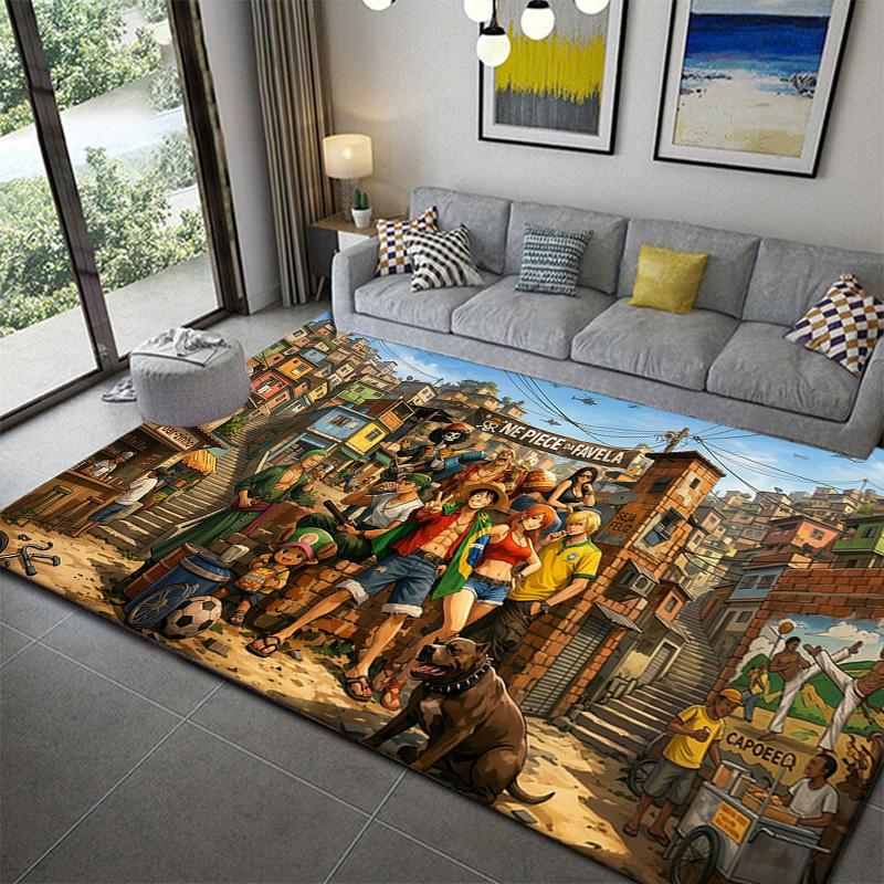 One Piece Vibrant Color Print Rug Soft Non-Slip Floor Mat for Home Decor