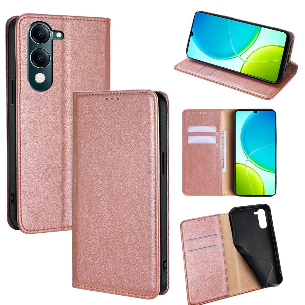 For Vivo Y04 4G/Y29s 5G Case Wallet PU Leather Magnetic Auto-Absorbed Phone Cover