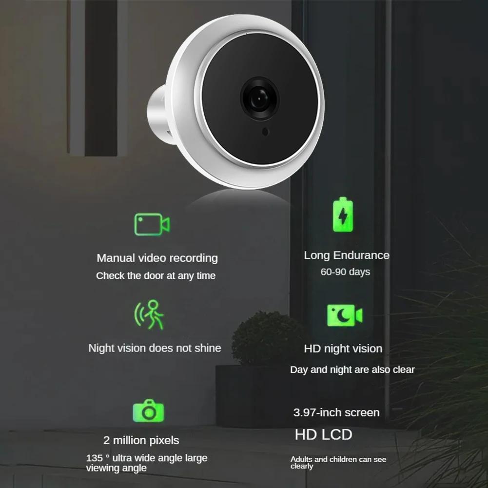 4.0 Inch Doorbell Peephole Viewer Digital Door Camera 1080P IR Night Vision Cat Eye Door Bell Outdoor Smart Home Security Camera